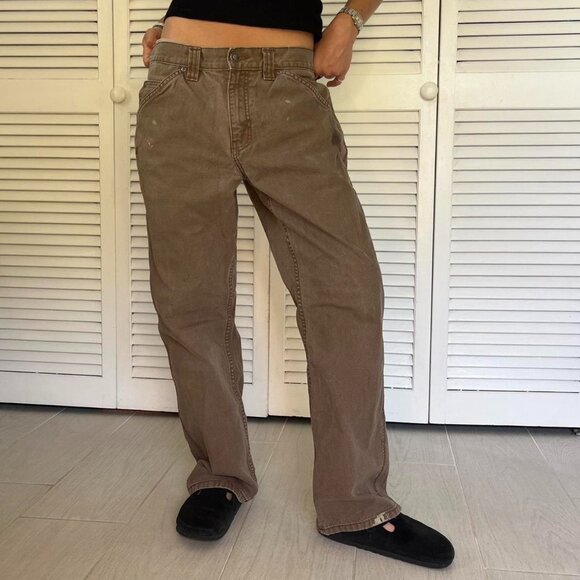 vintage Schmidt Workwear brown Carpenter Pants - Picture 1 of 8